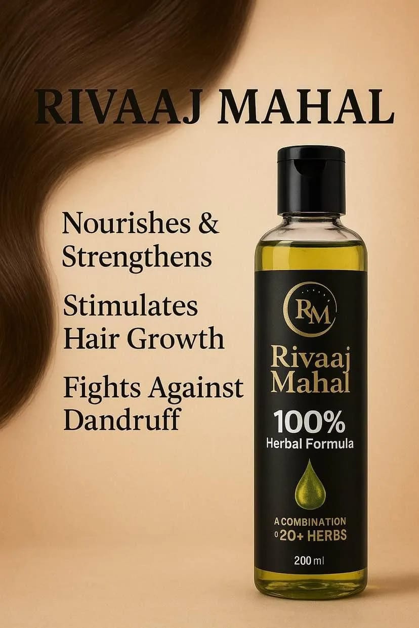 Rivaj mahal hair fall & dandruff control hai oil 200ml 1 pc+ herbs for all skin type
