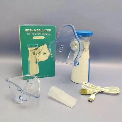 Portable Mini Mesh Nebulizer – Soundless, Rechargeable & Handheld, Suitable for Kids & Adults