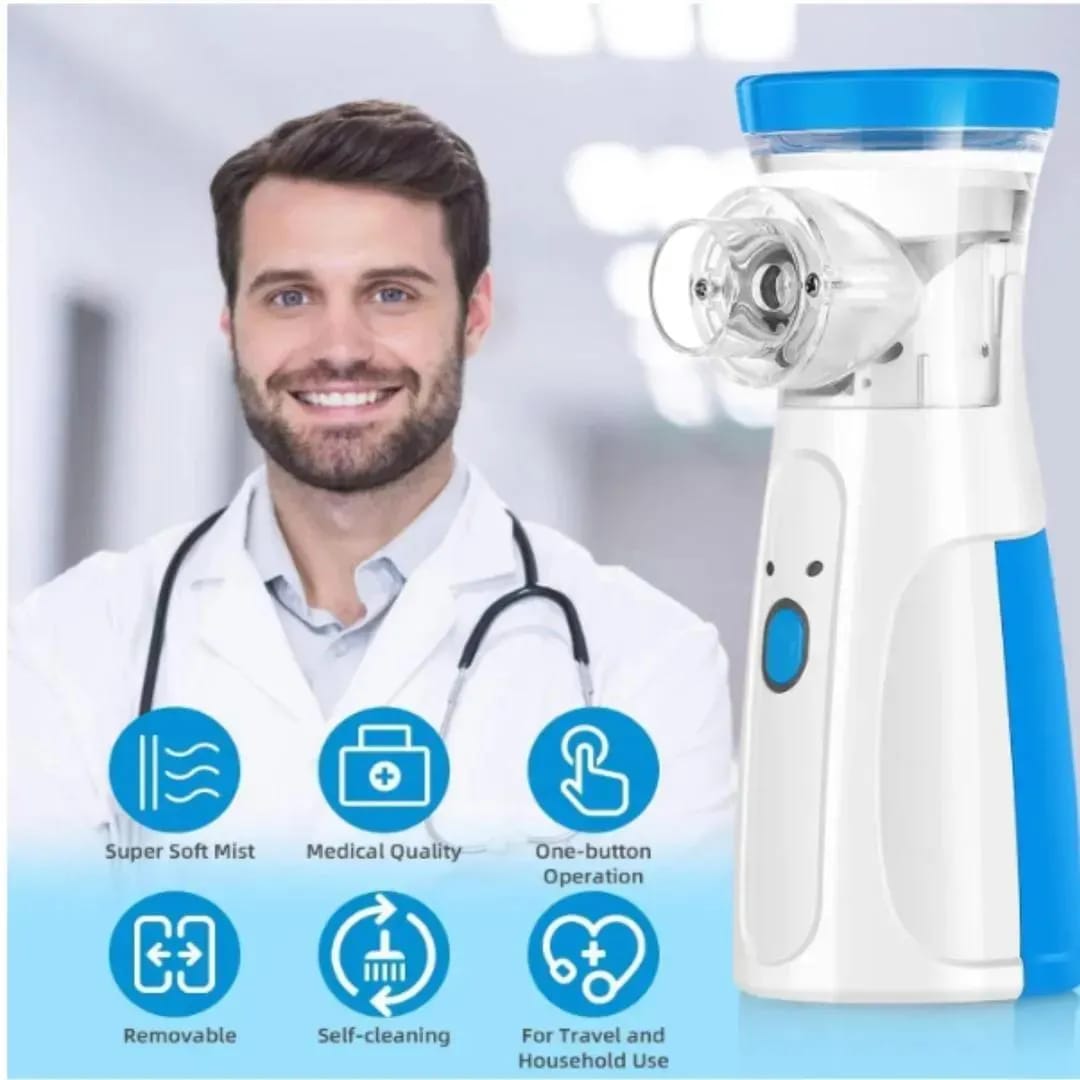 Portable Mini Mesh Nebulizer – Soundless, Rechargeable & Handheld, Suitable for Kids & Adults