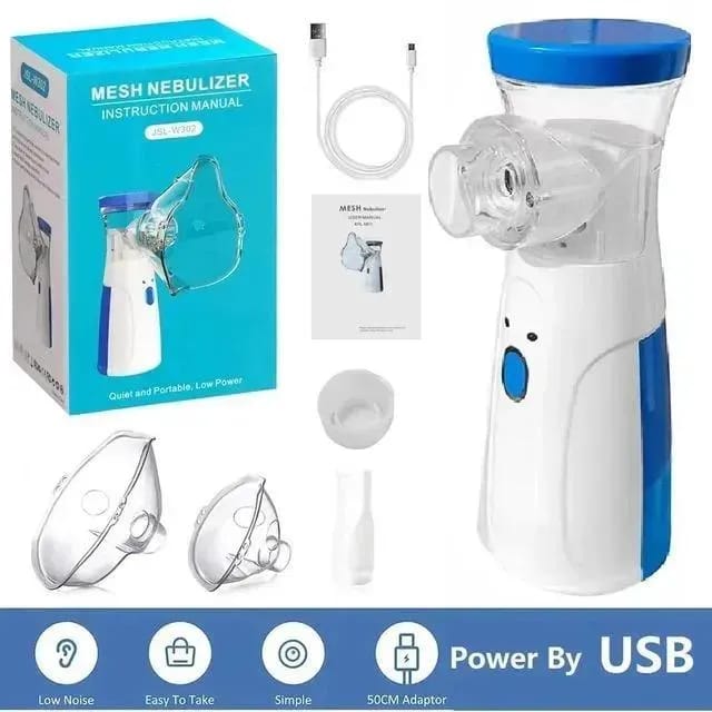 Portable Mini Mesh Nebulizer – Soundless, Rechargeable & Handheld, Suitable for Kids & Adults